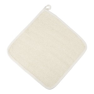 Unique Bargains Elasticity Body Scrub Towel for Shower 9.84"x9.84" Beige 1 Pc - 1 of 4