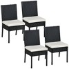 PAGED Set of 4 Patio Dining Chairs with Cushions,Modern Rattan Outdoor Dining Chairs with Backrest,Chairs Suitable for Patio,Garden - 4 of 4