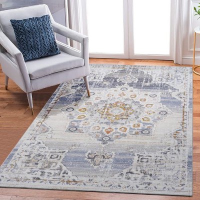 Kumasinova Trendy Stain-Resistant Area Rug – Non-Shedding Living Room Rug, Medallion Rugs for Living Room, Kid & Pet-Friendly, Boho Washable Rugs