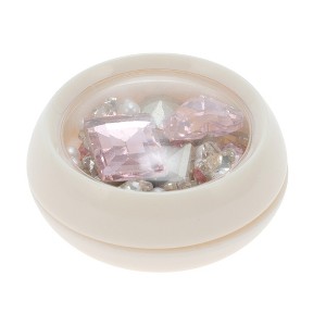 Unique Bargains Women's Fashion Rhinestone Nail Supplies Pink White 1 Set - 1 of 4