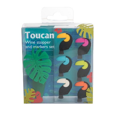 Beachcombers SILCONE BTL STOP TOUCAN WINE MARKERS SET