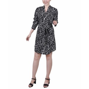 NY Collection Womens Rouched Shirt Dress - 1 of 1
