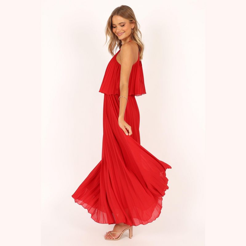Petal and Pup Gia Pleated Halterneck Maxi Dress, 4 of 11