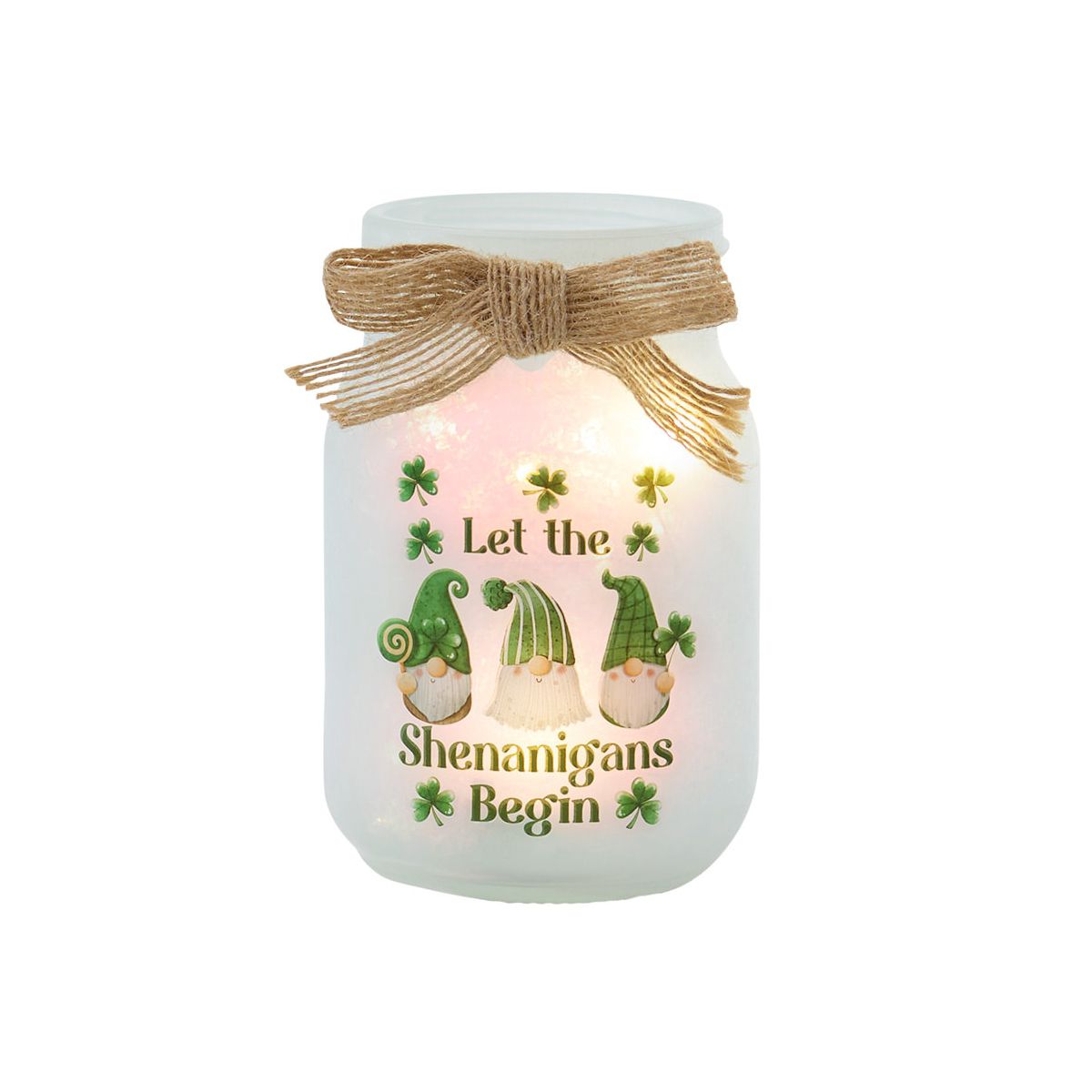 The Lakeside Collection St Patrick's or Valentine's Fairy Light Mason Jar - - thumbnail 7