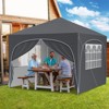 Gymax 10 X 10 FT Pop up Canopy Tent w/ Wheeled Bag Portable Foldable Outdoor Beach Sun Shelter Commercial Patio Party Event Tent Gray - 3 of 4