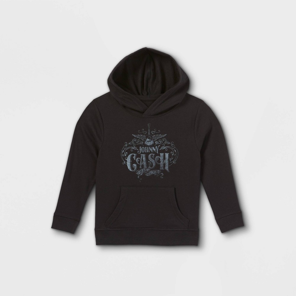 Toddler Boys' Johnny Cash Hooded Sweatshirt - Black 18 months 