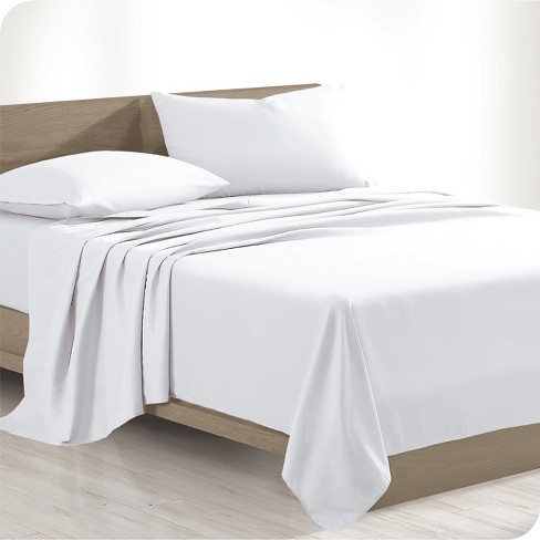 300 Thread Count Organic Cotton Percale White 3 Piece Twin Xl Bed Sheet Set  By Bare Home : Target