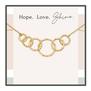 HOPE LOVE SHINE Six 6 Ring Interlocking Circles Necklace - Minimalist Jewelry in Sterling Silver - 1 of 4