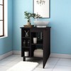24" Bathroom Vanity with Integrated Sink – Modern Freestanding Cabinet with Open Shelves and Storage, No Faucet Included - 2 of 4