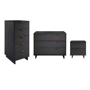 Manhattan Comfort 3pc Granville Narrow Chest with Dresser and Nightstand Bedroom Set - 1 of 4