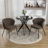 NicBex Fabric Dining Chair Set of 2 Modern Kitchen Upholstered Curved Backrest Chairs with Metal Legs - 2 of 4