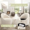 Modern Barrel Swivel Chairs with Concealed Storage, Round Upholstered Accent Chairs - 3 of 4