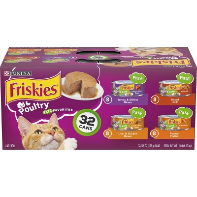 Purina Friskies Paté Wet Cat Food Poultry Favorites - 5.5oz/32ct Variety Pack