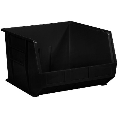 Box Partners Plastic Stack & Hang Bin Boxes 18" x 16 1/2" x 11" Black 3/Case BINP1816K
