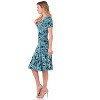 Rekucci Women's V-Neck Short Sleeve Crossover Dress with Tummy Control - 3 of 4