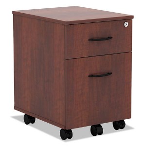 Alera Alera Valencia Series Mobile Pedestal, Left/Right, 2-Drawers: Box/File, Legal/Letter, Medium Cherry, 15.88" x 19.13" x 22.88" - 1 of 3
