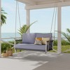 Whisen Woven Rope Outdoor Swing Sofa with Soft Cushions for Patio, Courtyard and Balcony - 3 of 4