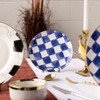 Ozarke Royal Blue Check Plate Set - Blue & White - 4 of 4