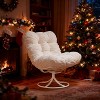 360° Swivel Rattan Papasan Chair, Oversize Plush Lounge Chair with Metal Rocking Base, 6.3" Thick Comfortable Cushion, Winter Cozy Seat - 2 of 4