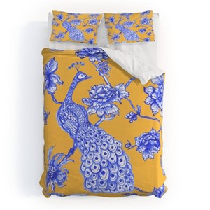 Deny Designs 3pc Full/Queen Jacqueline Maldonado Chinoserie Peacock Duvet and Sham Set - 1 of 4
