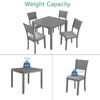 5-Piece Modern Dining Set: Square Wood Table with 4 Upholstered Chairs for Kitchen and Dining Room - 2 of 4