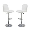 SKRAN Contemporary Padded Seat Counter Height Barstool, Set of 2 Adjustable Bar Stool Chair Chrome Base, Home Bar Furniture - 4 of 4