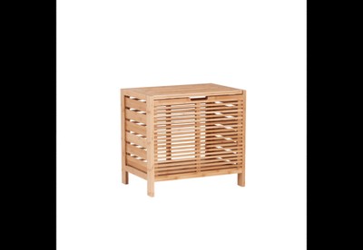 Bracken Natural Bamboo Upright Hamper with Safety Lid