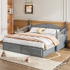 NicBex Wooden Twin Size Daybed with Twin Size Trundle,Extendable Daybed with 2 Storage Drawers for Bedroom,Living Room,Apartment,Gray - 2 of 4