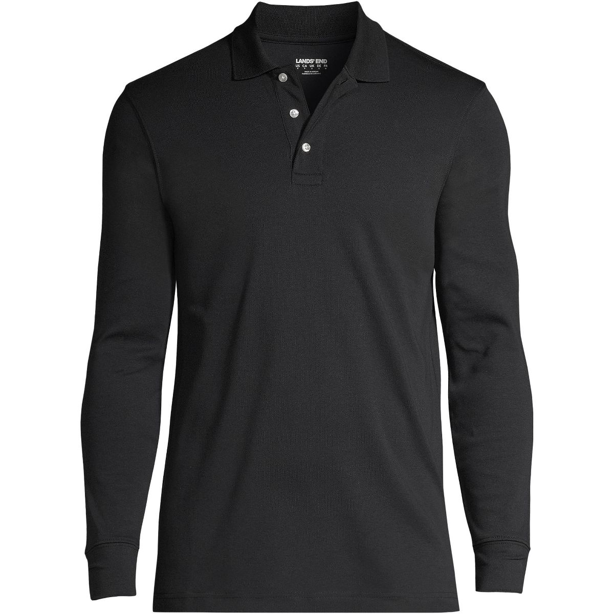 Lands' End School Uniform Men's Long Sleeve Interlock Polo Shirt - thumbnail 4