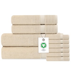 Delara Organic Cotton Luxuriously Plush Bath Towel Set, GOTS & Oeko-TEX Certified, Soft, Quick Dry & Ultra-Absorbent - 1 of 4