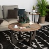 JIONJOY French Country Round Coffee Table - Rustic Farmhouse Style with Crisscross Base and Lower Shelf for Living Room - 2 of 3