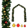 vidaXL Waterproof Christmas Garland with Energy-efficient LED Lights and Baubles, 66 ft Green PVC Decor for Indoor/Outdoor - 2 of 4