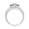 GILDED 1/8 CTTW Lab Grown Diamond & Blue Sapphire Accent Ring in Sterling Silver with Miracle Plating, Size 7 - 3 of 4