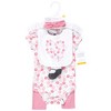 Hudson Baby Infant Girl Cotton Layette Set, Flower Heart - 2 of 4