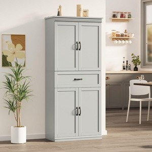 Jojoka Pantry Cabinet,Tall Storage Cabinet with Doors and Adjustable Shelves for Dining Room - 1 of 4