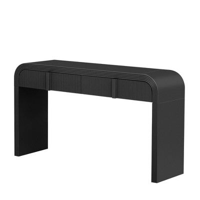 NicBex 55"Round Profile Console Table with Smooth Surface Narrow Long Sofa Table with 2 Storage Drawers for Entryway,Living Room