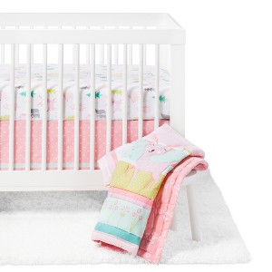 Crib Bedding Set Forest Frolic 4pc - Cloud Island Pink, Pink Multicolored