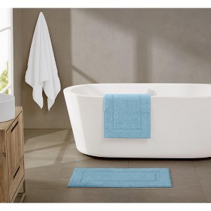 Brooklyn Loom Super Soft Set of 2 (17x24, 20x34) Bath Rug in Blue