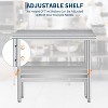 Stainless Steel Prep Table, 201 SS Work Table with Rounded Corners & Adjustable Shelf for Commercial Kitchen Restaurant - 4 of 4