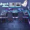 47 Inch L Shaped Game Table with Side Storage Pockets, Metal Frame, Country Study Writing Desk for Home Office, Bedroom, Game Room - 3 of 4