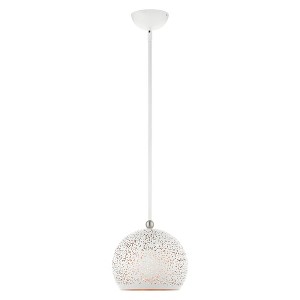 Livex Lighting Charlton 1 - Light Pendant in  White/Brushed Nickel - 1 of 4