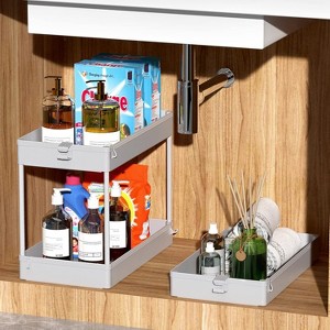 Hachikiko 3 Tier Rolling Storage Cart with Side Hoops, Mobile Organizer for Laundry Room, Bathroom, Kitchen, Office | Space - 1 of 4