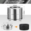 20" Smokeless Fire Pit - Portable Stainless Steel with Removable Ash Pan & Carry Bag, Wood Burning for 4-6 People, Includes Stand, Silver - 2 of 4