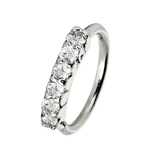Jewelry Avalanche Unisex 20G 14K Gold Nose Hoop Ring with Moissanites, 6mm Nose Ring - 1 of 4