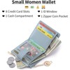 Clotth Wallet for Women - Slim RFID Blocking Thin Credit Card Holder with Zipper Coin Pocket & ID Window for Essential Travel & Daily Use - 2 of 4