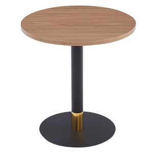 Leisuremod Vail Round Top Dining Table with MDF Top and Black Steel Base with Gold Accents for Kitchen, Dining, and Pub - 1 of 4