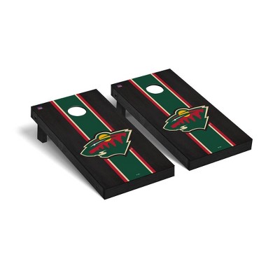 NHL Minnesota Wild Premium Cornhole Board Onyx Stained Stripe Version