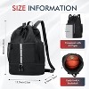 Lightweight Mesh Drawstring Bag, Gym & Swim Backpack with Separate Wet Pocket and Shoe Compartment - 3 of 4