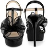 Perphy Women's T-Strap Mesh Bow Slingback Platform Stiletto High Heel Sandals - 2 of 4