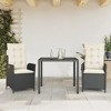 vidaXL Patio Dining Set Black PE Rattan 3 Piece Set Adjustable Armrests - 2 of 4